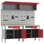 8-piece workbench set in red steel by , Work tables - Ref: Foro24-3321499, Price: 609,38 €, Discount: %