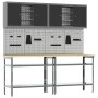 Conjunto de Banco de Trabajo de 8 Piezas Gris Acero de , Mesas de trabajo - Ref: Foro24-3321502, Precio: 433,35 €, Descuento: %