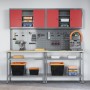 8-Piece Red Composite Wood and Metal Tool Storage Table Set by , Work tables - Ref: Foro24-3321503, Price: 445,56 €, Discount: %