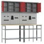 8-Piece Red Composite Wood and Metal Tool Storage Table Set by , Work tables - Ref: Foro24-3321503, Price: 445,56 €, Discount: %