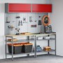 8-piece gray steel workbench set by , Work tables - Ref: Foro24-3321505, Price: 452,39 €, Discount: %