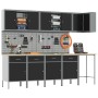 12-Piece Set for Work Cabinet and Tool Panel Black MDF and Metal by , Work tables - Ref: Foro24-3321508, Price: 961,42 €, Dis...
