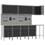 12-teiliges Set aus Gehäuse aus MDF und schwarzem Metall und perforierten Paneelen von , Arbeitstische - Ref: Foro24-3321510,...