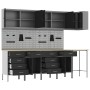 12-Piece MDF and Black Metal Cabinet and Perforated Panel Set by , Work tables - Ref: Foro24-3321510, Price: 975,60 €, Discou...