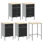 12-teiliges Set aus Gehäuse aus MDF und schwarzem Metall und perforierten Paneelen von , Arbeitstische - Ref: Foro24-3321510,...