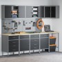 12-piece work cabinet and peg panel set in black MDF and metal by , Work tables - Ref: Foro24-3321512, Price: 964,22 €, Disco...