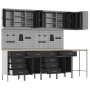 12-piece work cabinet and peg panel set in black MDF and metal by , Work tables - Ref: Foro24-3321512, Price: 964,22 €, Disco...