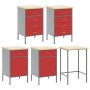 12-teiliges Schrank- und Bohrplatten-Set in Rot, MDF und Metall von , Arbeitstische - Ref: Foro24-3321513, Preis: 929,93 €, R...