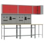 10-piece tool storage table set in composite wood and red metal by , Work tables - Ref: Foro24-3321515, Price: 580,44 €, Disc...