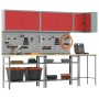 10-piece tool storage table set in composite wood and red metal by , Work tables - Ref: Foro24-3321515, Price: 580,44 €, Disc...