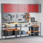 10-piece tool storage table set in composite wood and red metal by , Work tables - Ref: Foro24-3321515, Price: 580,44 €, Disc...