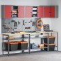 10-teiliges Werkzeug-Aufbewahrungstisch-Set aus Holzwerkstoff und rotem Metall von , Arbeitstische - Ref: Foro24-3321517, Pre...