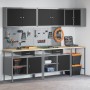 10-Piece Tool Storage Table Set Black Wood and Metal by , Work tables - Ref: Foro24-3321518, Price: 802,41 €, Discount: %