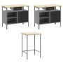 10-Piece Tool Storage Table Set Black Wood and Metal by , Work tables - Ref: Foro24-3321518, Price: 802,41 €, Discount: %