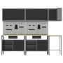 10-Piece Tool Storage Table Set Black Wood and Metal by , Work tables - Ref: Foro24-3321518, Price: 802,41 €, Discount: %