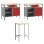 10-teiliges Werkzeugtisch-Set in Rot aus Holzwerkstoff und Metall von , Arbeitstische - Ref: Foro24-3321519, Preis: 818,13 €,...
