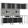 10-Piece Tool Storage Table Set Black Offset Wood and Metal by , Work tables - Ref: Foro24-3321520, Price: 794,58 €, Discount: %