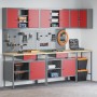 10-Piece Tool Storage Set - Red Wood and Metal Table by , Work tables - Ref: Foro24-3321521, Price: 810,83 €, Discount: %