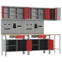 10-Piece Tool Storage Set - Red Wood and Metal Table by , Work tables - Ref: Foro24-3321521, Price: 810,83 €, Discount: %