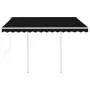 Automatic retractable awning with anthracite gray poles 3.5x2.5 m by vidaXL, Awnings - Ref: Foro24-3069929, Price: 428,65 €, ...