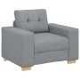 Juego de Sofá de 3 Piezas con Cojines de Tela Gris Claro de , Sofás - Ref: Foro24-3324628, Precio: 617,67 €