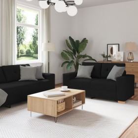 3-piece sofa set with black fabric cushions by , Sofas - Ref: Foro24-3324630, Price: 617,91 €, Discount: %
