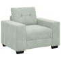3-teilige Sofagarnitur mit Kissen aus hellgrauem Samt von , Sofas - Ref: Foro24-3324639, Preis: 634,20 €, Rabatt: %