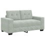 3-teilige Sofagarnitur mit Kissen aus hellgrauem Samt von , Sofas - Ref: Foro24-3324639, Preis: 634,20 €, Rabatt: %