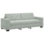3-teilige Sofagarnitur mit Kissen aus hellgrauem Samt von , Sofas - Ref: Foro24-3324639, Preis: 634,20 €, Rabatt: %