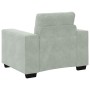 3-teilige Sofagarnitur mit Kissen aus hellgrauem Samt von , Sofas - Ref: Foro24-3324639, Preis: 634,20 €, Rabatt: %