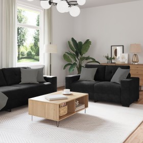 3-Piece Sofa Set with Black Velvet Cushions by , Sofas - Ref: Foro24-3324644, Price: 675,34 €, Discount: %