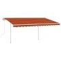 Retractable manual awning with orange and brown poles, 4x3 m. by vidaXL, Awnings - Ref: Foro24-3069940, Price: 560,16 €, Disc...