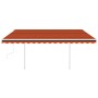 Manuell einziehbare Markise mit orangen und braunen Pfosten 4x3 m von vidaXL, Markisen - Ref: Foro24-3069940, Preis: 532,93 €...