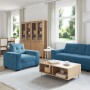 Conjunto de Sofá de 3 Piezas con Cojines de Terciopelo Azul de , Sofás - Ref: Foro24-3324648, Precio: 683,64 €, Descuento: %