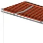 Retractable manual awning with orange and brown poles, 4x3 m. by vidaXL, Awnings - Ref: Foro24-3069940, Price: 560,16 €, Disc...