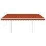 Manual retractable awning with orange and brown poles 4.5x3 m by vidaXL, Awnings - Ref: Foro24-3069960, Price: 455,79 €, Disc...