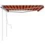 Manuell einziehbare Markise mit orangefarbenen und braunen Stangen 4,5 x 3 m von vidaXL, Markisen - Ref: Foro24-3069960, Prei...