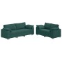 2-teilige Sofagarnitur mit Kissen aus dunkelgrünem Stoff von , Sofas - Ref: Foro24-3324745, Preis: 489,87 €, Rabatt: %