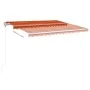 Manual retractable awning with orange and brown poles 4.5x3 m by vidaXL, Awnings - Ref: Foro24-3069960, Price: 455,79 €, Disc...