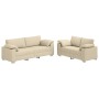 2-Piece Sofa Set with Cushions in Cream Fabric by , Sofas - Ref: Foro24-3324747, Price: 497,72 €, Discount: %