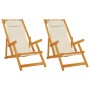 Sillas de playa plegables 2 pcs Crema Madera de Acacia y Textileno de , Sillas de jardín - Ref: Foro24-3325141, Precio: 147,7...