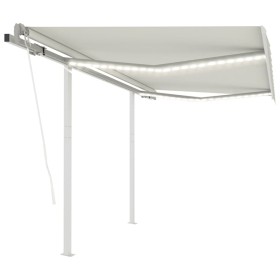Automatic awning LED wind sensor cream 3.5x2.5 m by vidaXL, Awnings - Ref: Foro24-3069932, Price: 598,94 €, Discount: %