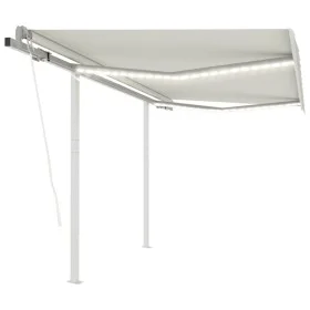 Automatic awning LED wind sensor cream 3.5x2.5 m by vidaXL, Awnings - Ref: Foro24-3069932, Price: 576,81 €, Discount: %