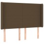 Cama box spring con colchón tela marrón oscuro 140x190 cm