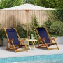Klappbare Strandstühle 2 Stück Blau Massives Akazienholz und Textilene von , Gartenstühle - Ref: Foro24-3325143, Preis: 165,4...