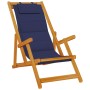 Klappbare Strandstühle 2 Stück Blau Massives Akazienholz und Textilene von , Gartenstühle - Ref: Foro24-3325143, Preis: 165,4...