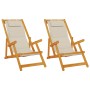 Sillas de playa plegables 2 pcs Taupe de Madera de Acacia y Textilene de , Sillas de jardín - Ref: Foro24-3325144, Precio: 16...