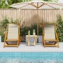 Sillas de playa plegables 2 pcs Taupe de Madera de Acacia y Textilene de , Sillas de jardín - Ref: Foro24-3325144, Precio: 16...