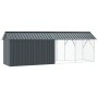 Bird aviary with anthracite extension 112x442x141 cm steel by , Feet and bird cages - Ref: Foro24-3325145, Price: 517,38 €, D...