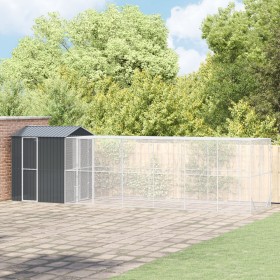 Bird aviary with anthracite extension 210x817x247 cm steel by , Feet and bird cages - Ref: Foro24-3325158, Price: 1,00 €, Dis...